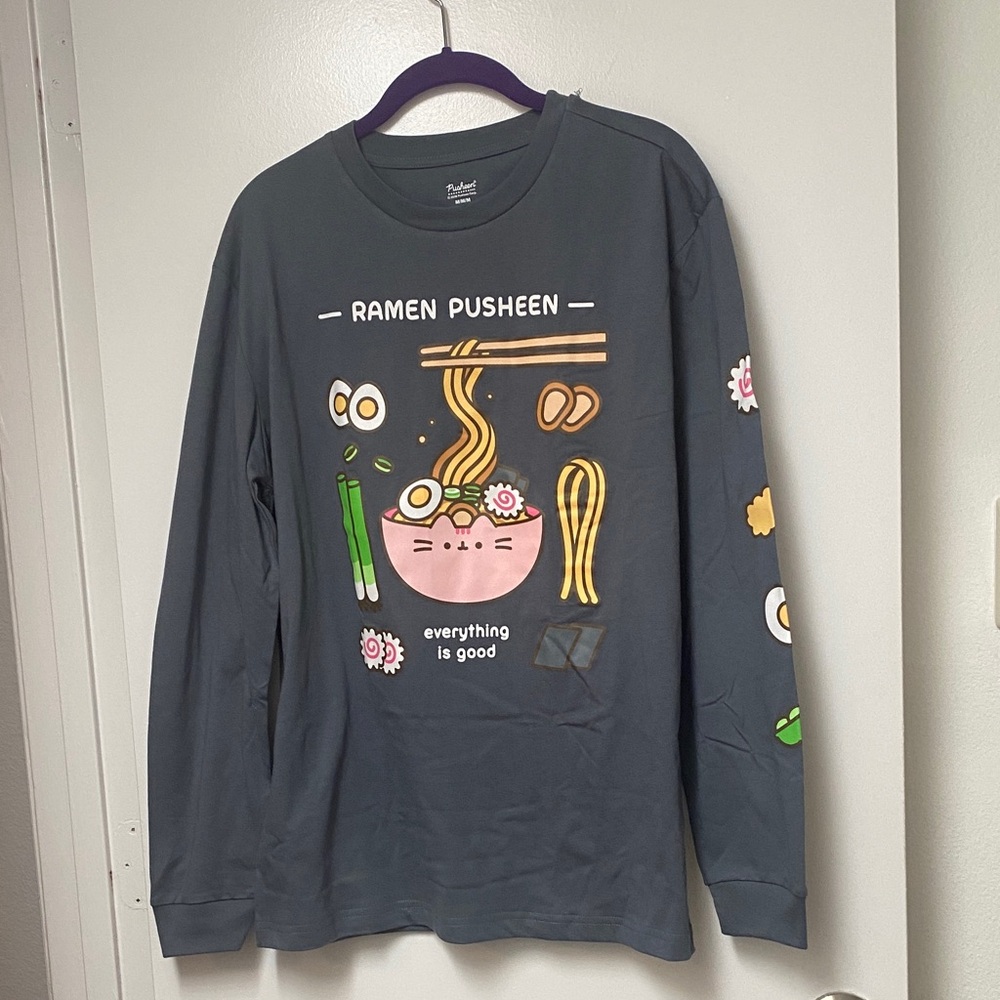 Pusheen the Cat Subscription Box Ramen Long Sleeve Shirt Size Medium